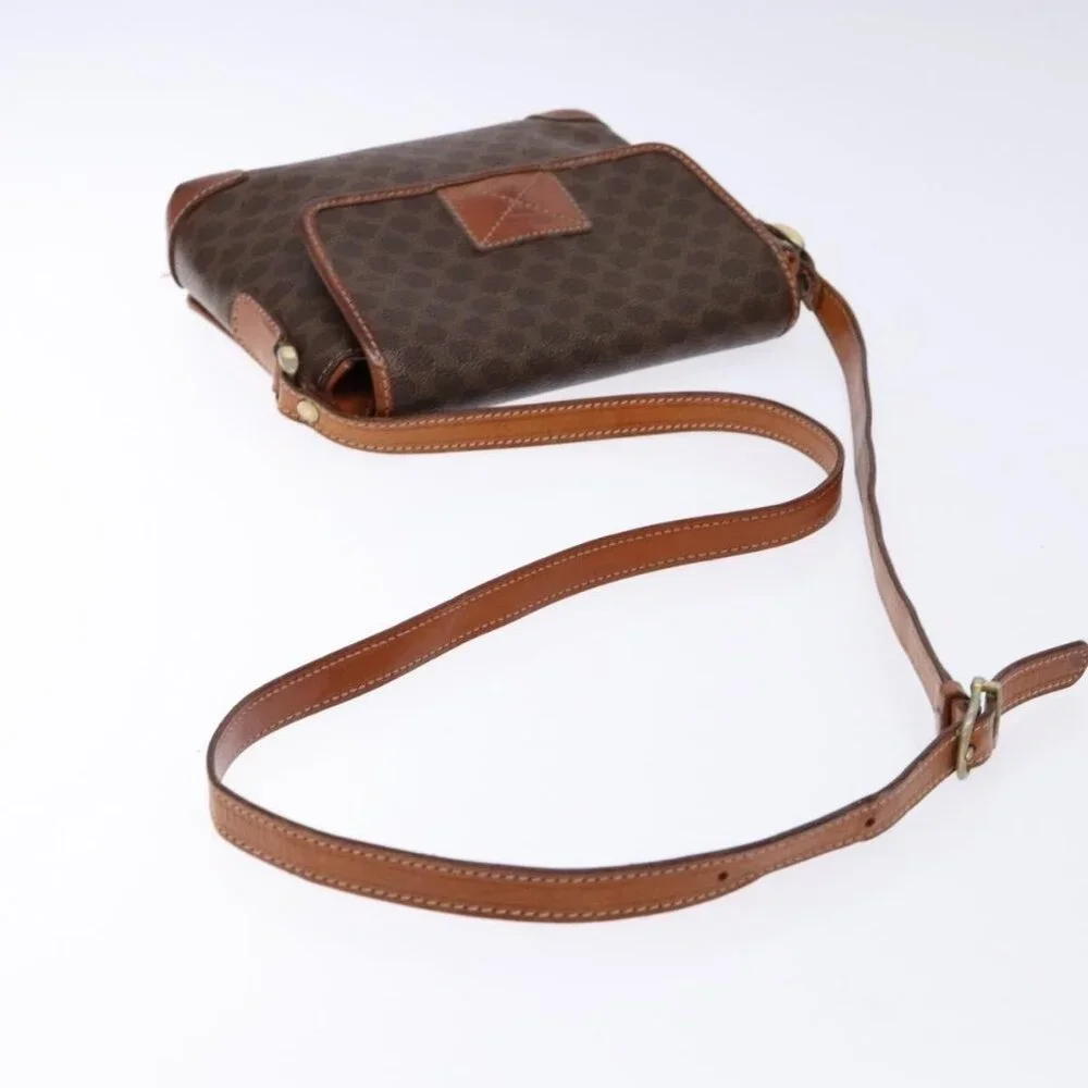 Authentic CELINE Macadam Canvas Shoulder Bag PVC Brown Gold - Picture 14 of 16